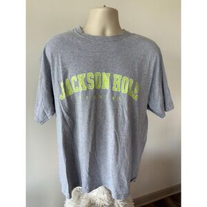 GILDAN JACKSON HOLE WYOMING MENS SIZE XLARGE T SHIRT LIGHT GRAY